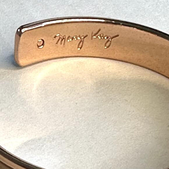 Mary Kay Rose Gold Tone Cuff Bracelet "Make Me Feel Important: Rhinestones - Picture 2 of 4